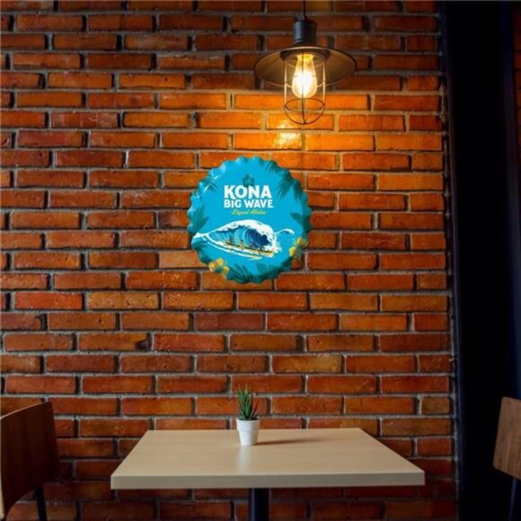 Kona Big Wave Beer Metal Bottle Cap Sign Garage Shop Bar Man Cave Outdoor LARGE - Picture 3 of 6